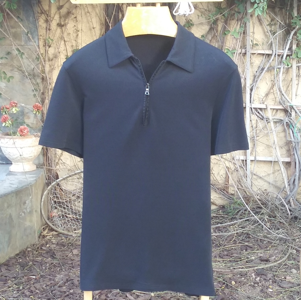 🆕 !!!!!!SOLD!!!!!!! Prada Milano Black Short Sleeve Polo - Picture 1 of 10